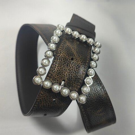 Ceinture Femme Chocolat / Grainé caramel